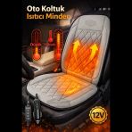 Araç İçi Koltuk Isıtıcısı Oto Isıtmalı Koltuk Minderi Çakmaklık Girişli Isı Ayarlı Tak Çalıştır Gri 12V 1 Adet