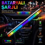 Araç İçi Müzik Ritmine Duyarlı Rgb Ekolayzer Led Işık Çubuğu Bataryalı (1 Adet)