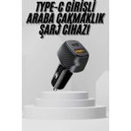 Araç Içi Şarj Cihazı 38W Güç Kapasiteli Type-C Girişli Araba Çakmaklık ( Lisinya )