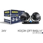 Araç Içi Vantilatör Küçük Çift Başlı 24V 4 Inç Üniversal Niken