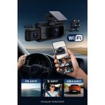 Araç Içi Wifi Dvr Kamera | Full Hd 1080P Dashcam |gece Görüşlü|g-Sensörlü|park Modu|mobil - Siyah