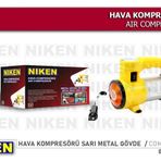 Araç lastik hava kompresörü metal gövde sarı niken