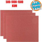 Araç Otomotiv Far Temizleme Parlatma İnce Kalın Su Zımpara Seti Kağıt 500-1000-1500 Kum (3 Adet)