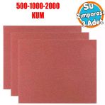 Araç Otomotiv Far Temizleme Parlatma İnce Kalın Su Zımpara Seti Kağıt 500-1000-2000 Kum (3 Adet)