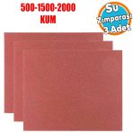 Araç Otomotiv Far Temizleme Parlatma Ince Kalın Su Zımpara Seti Kağıt 500-1500-2000 Kum (3 Adet)