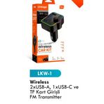 Araç Şarj Lkw1 2 Usb A+ Usb C Hızlı Araç Şarjı Cihazı Çakmaklık Tf Kart Girişli Fm Transmiter