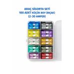 Araç Sigorta Seti 100 Adet Küçük Boy (Bıçak) (2-30 Amper)