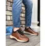 Aradım Taradım BA0335 Hakiki Deri Rahat Taban Ayarlanabilir Lastik Bağcıklı Taba Casual Erkek Ayakkabı