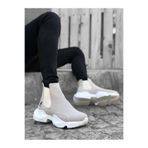 aradimtaradim BA0444 Bağcıksız Rahat Yüksek Taban Gri Erkek Spor Yarım Bilek Bot