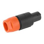 Aramox 10 ADET Su Geçirmez 4 Pin Hoparlör Konektörü Speakon Fiş Kablosu Ses Sistemi Için Bakır Nikel Kaplama (ORANGE)