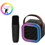 Araoke Hoparlör 5W Tf Kart/usb/tws Özellikli 2inch Bass Mikrofonlu Rgb Işıklı Bluetooth Speaker - Siyah
