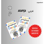 Arapça Google Yorum Kartı - Google Işletme Puanlama Kartı - 5 Yıldız Puan Toplar (Nfc ve Karekod Özellikli) - Tüm Telefonlarlar ile Uyumlu