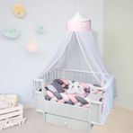 Aras Bebe 60x120 cm Pembe Örgülü Uyku Seti