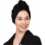 Aras Home Collection %100 Pamuklu Saç Bonesi - Plaj Havuz Deniz Uyumlu Hızlı Kurulama Baş Havlusu - Standart - Siyah