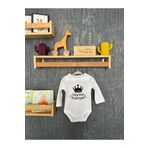 ARASBASKIEVİ ORGANİK %100 PAMUKLU DAYIMIN PAŞASIYIM Bebek Body Beyaz Badi Çıtçıtlı Zıbın