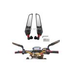 ARASMOTO Katlanır Kanat Dikiz Ayna Scooter Ve Gidondan Aynalı Tüm Motosikletler Ve Atv Uyumlu - Arasmto