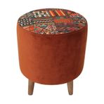 Arasta Ece Ahşap Ayk. Silindir Puf Tabure (Kilim-Tarçın)