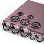 Arazon Samsung Galaxy S22 Ultra Arka Kamera Kırmızı Alüminyum Lens Koruyucu