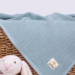 Arba Baby Organik Pamuk 4 Katlı Su Yeşili Rengi Müslin Bebek Battaniyesi