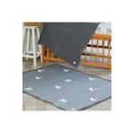 arbababy %100 Organik Pamuk Çocuk Oyun Matı - Panda Temalı - Antrasit - 120 X 150 Cm