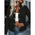 Arben Boutique Kadın Uzun Kollu Önü Açık Düğmeli Scuba Dalgıç Ceket - S - M - Siyah