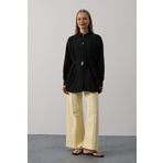 Arben Boutique Kuşak Detaylı Tunik Gömlek - Siyah