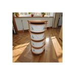 ARBOR EV AHŞAP SEBZELİK VE ORGANİZER 4 KATLI BEYAZ MERMER