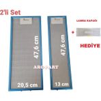 ARC-PART Vestel Aspiratör Alüminyum Filtre Takımı 2'li Set ( 20,5X47,6 cm / 13X47,6 cm ) + Lamba Kapağı Hediyeli