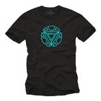 Arc Reactor Erkek Tişörtü - Stark Industries Kısa Kollu Gömlek Erkek Siyah Çocuk Erkek Çocuk Erkek Bedenleri XL