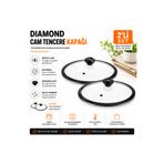 arcaK2 24 cm ve 26 cm Tencere Silikon Cam Kapağı Ekonomik 2 li set