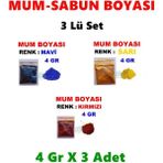 Arcan Mum Boyası Renk Seçiniz Sabun Boyası Katı ve Jel Mum Boyası Yağ Bazlı Boya - 3lü-set-mavi-sarı-kırmızı