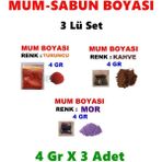 Arcan Mum Boyası Renk Seçiniz Sabun Boyası Katı ve Jel Mum Boyası Yağ Bazlı Boya - 3lü-set-turuncu-kahve-mor