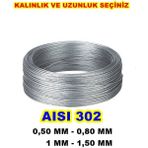 Arcan Paslanmaz Çelik Tel Kalınlık Hobi Çit Olta Malzemesi El Işi Malzemesi Çilingir Takı Yap - 1 mm 5 Metre