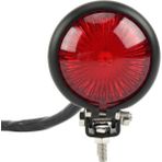 Arcane Arka Lamba, Motosiklet 12V LED Arka Stop Lambası Kırmızı Lens Retro Fren Lambası Için, Siyah ve Kırmızı (Yurt Dışından)