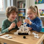 Arcanium Montessori Hayvan Figürlü Denge Oyunu - Eğitici Zeka Geliştirici Tetris Blokları (12 Parça) - Beyaz