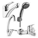 Arçe 4 Parça Lavabo Eviye Banyo Bataryası Duş Seti