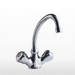 Arçe Çevirmeli Gri Klasik Evye Lavabo Bataryası