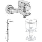 Arçe Eca Niobe Banyo Bataryası Tepe Duş Set 3 Lü Köşe Raf