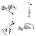 Arçe Klasik Çevirmeli Banyo + Evye + Kartal Lavabo Bataryası + Sürgülü Duş Takımı