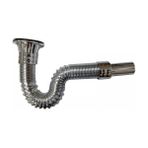 Arçe Körüklü Lavabo Sifonu Krom - 30 cm - Parlak Siyah