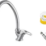 Arçe Tek Su Girişli Evye Lavabo Bataryası Set Flex Hortum Teflon Bant