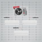 Arçelik 1+2 Multi Sistem Klima / 24100 Md Pro Dış Ünite (9 Btu Beyaz + 12 Btu Beyaz + 12 Btu Beyaz Iç Üniteler)