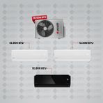 Arçelik 1+3 Multi Sistem Klima / 30100 Md Pro Dış Ünite ( 12 Btu Beyaz + 12 Btu Beyaz + 12 Btu Siyah Iç Üniteler )