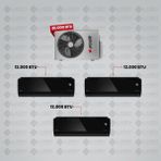 Arçelik 1+3 Multi Sistem Klima / 30100 Md Pro Dış Ünite ( 12 Btu Siyah + 12 Btu Siyah + 12 Btu Siyah Iç Üniteler )