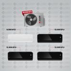 Arçelik 1+4 Multi Sistem Klima / 36100 Md Pro Dış Ünite ( 9 Btu Beyaz + 3 Adet 12 Btu Siyah Iç Üniteler )