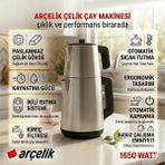 Arçelik 1650 W Çelik Çay Makinesi+ Dijital Mutfak Tartısı Hediye - Gri