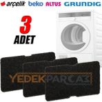 Arçelik 3886 KTS / 3886 KTR Kurutma Makinesi Sünger Filtre 3 Adet Siyah Renkli Yedek Parça