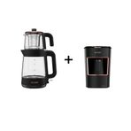 Arçelik CM 6964 S Resital Çay Makinesi ve K 3300 Mini Telve Siyah Türk Kahve Makinesi