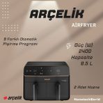 Arçelik Gurme Duofry™ Az Yağlı Fritöz - Black Chrome
