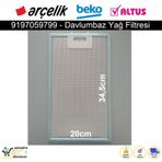 Arçelik P 12 YCES Davlumbaz Aspiratör Filtresi Filtre 9197059799